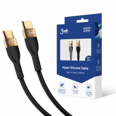 Аксесуари - 3mk Hyper Silicone Cable C to C 2m 100w Black