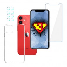 iPhone 12 SET - 3mk HardGlass, 3mk Clear Case, 3mk Protection Lens