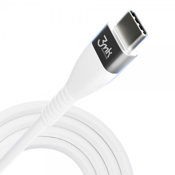 Аксесуари - 3mk Hyper Silicone Cable Type-C to Lightning 20W 3A White