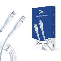 Аксесуари - 3mk Hyper Silicone Cable Type-C to Lightning 20W 3A White