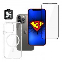 iPhone 13 Pro Max SET - 3mk HardGlass Max, 3mk Lens Protection Pro та 3mk MagCase