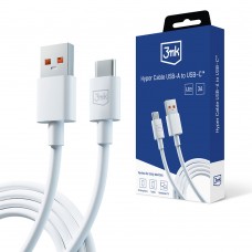 Аксесуари - 3mk Hyper Cable A to C 1.2m 5A White