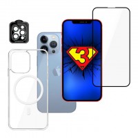 iPhone 13 Pro SET - 3mk HardGlass Max, 3mk Lens Protection Pro та 3mk MagCase