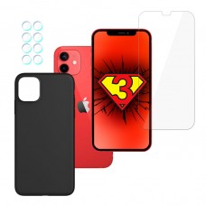 iPhone 12 Mini SET - 3mk FlexibleGlass, 3mk Matt Case, 3mk Protection Lens