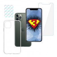 iPhone 11 Pro SET - 3mk HardGlass, 3mk Clear Case, 3mk Protection Lens