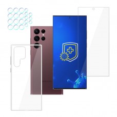 Samsung Galaxy S22 Ultra SET - 3mk SilverProtection+, 3mk Clear Case, 3mk Lens Protection