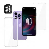 iPhone 14 Pro SET - 3mk HardGlass, 3mk Clear Case, 3mk Lens Protection Pro