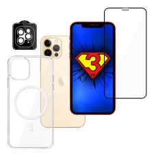 iPhone 12 Pro SET - 3mk HardGlass Max, 3mk Lens Protection Pro та 3mk MagCase