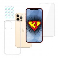 iPhone 13 Pro SET - 3mk HardGlass, 3mk Clear Case, 3mk Protection Lens