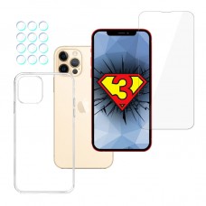 iPhone 13 Pro SET - 3mk HardGlass, 3mk Clear Case, 3mk Protection Lens