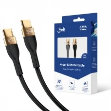 Аксесуари - 3mk Hyper Silicone Cable C to C 2m 100w Black
