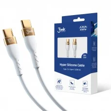 Аксесуари - 3mk Hyper Silicone Cable C to C 2m 100w White
